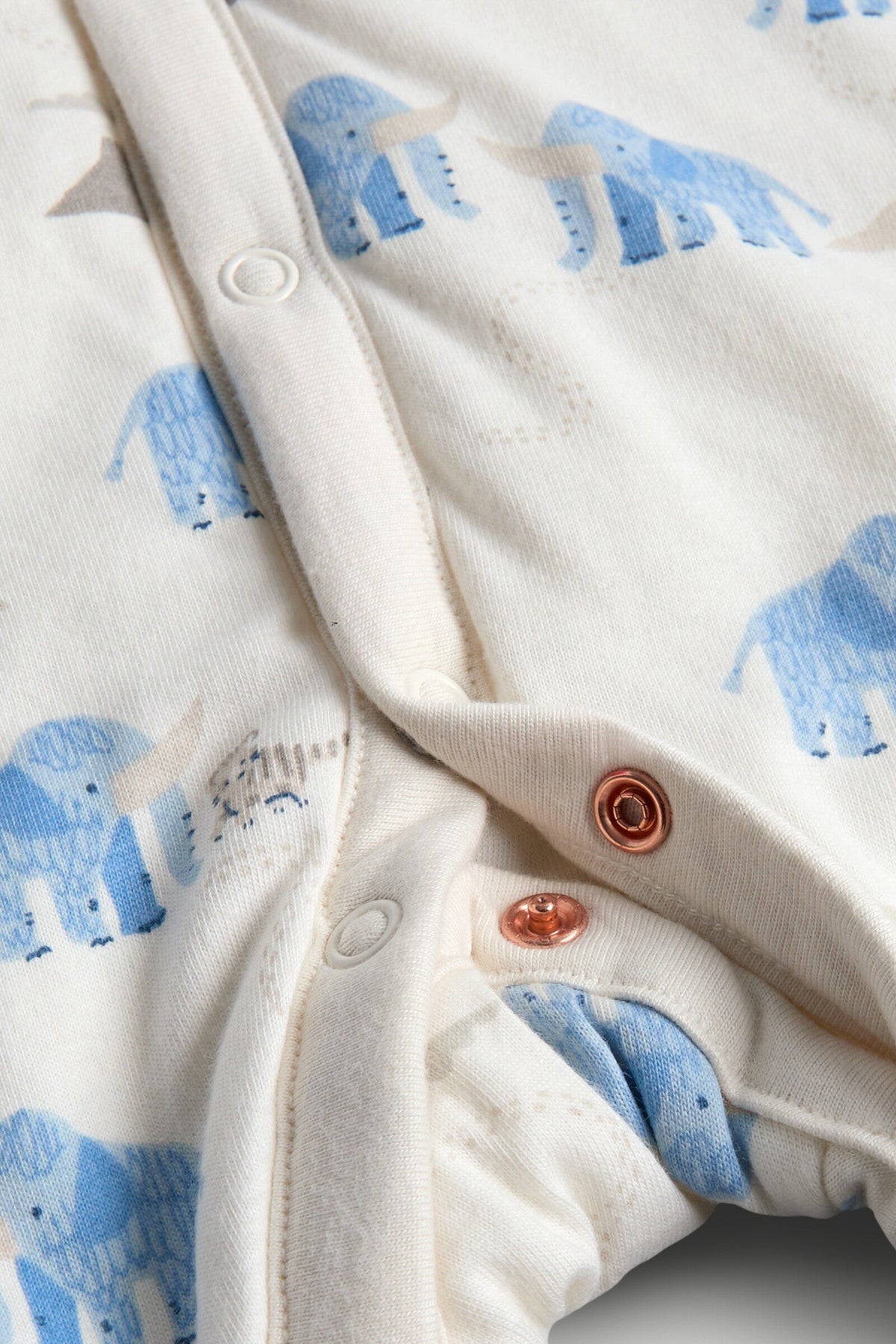 Boys All-Over Print Knit Walk-In Sleeper Cream