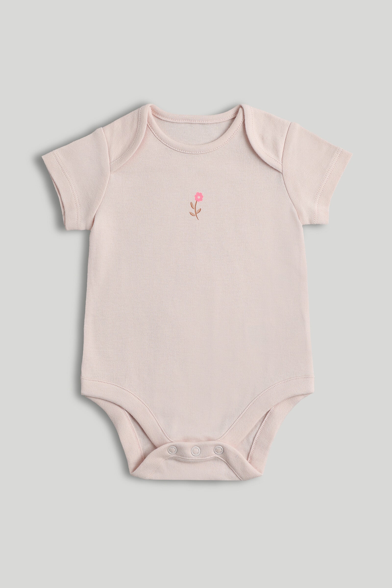 5 Pack Printed & Plain Short Sleeve Bodysuits for Baby Girls