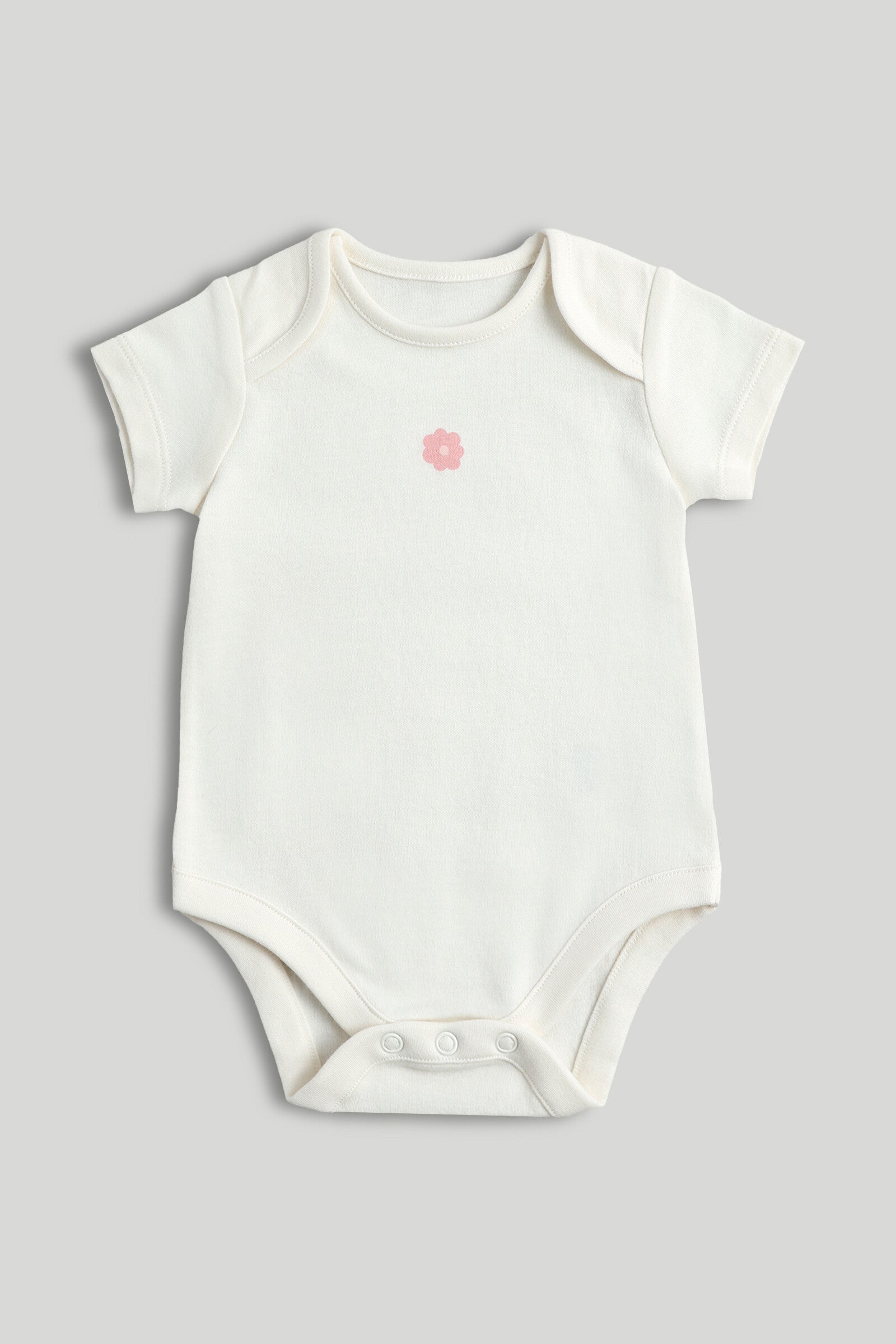5 Pack Printed & Plain Short Sleeve Bodysuits for Baby Girls