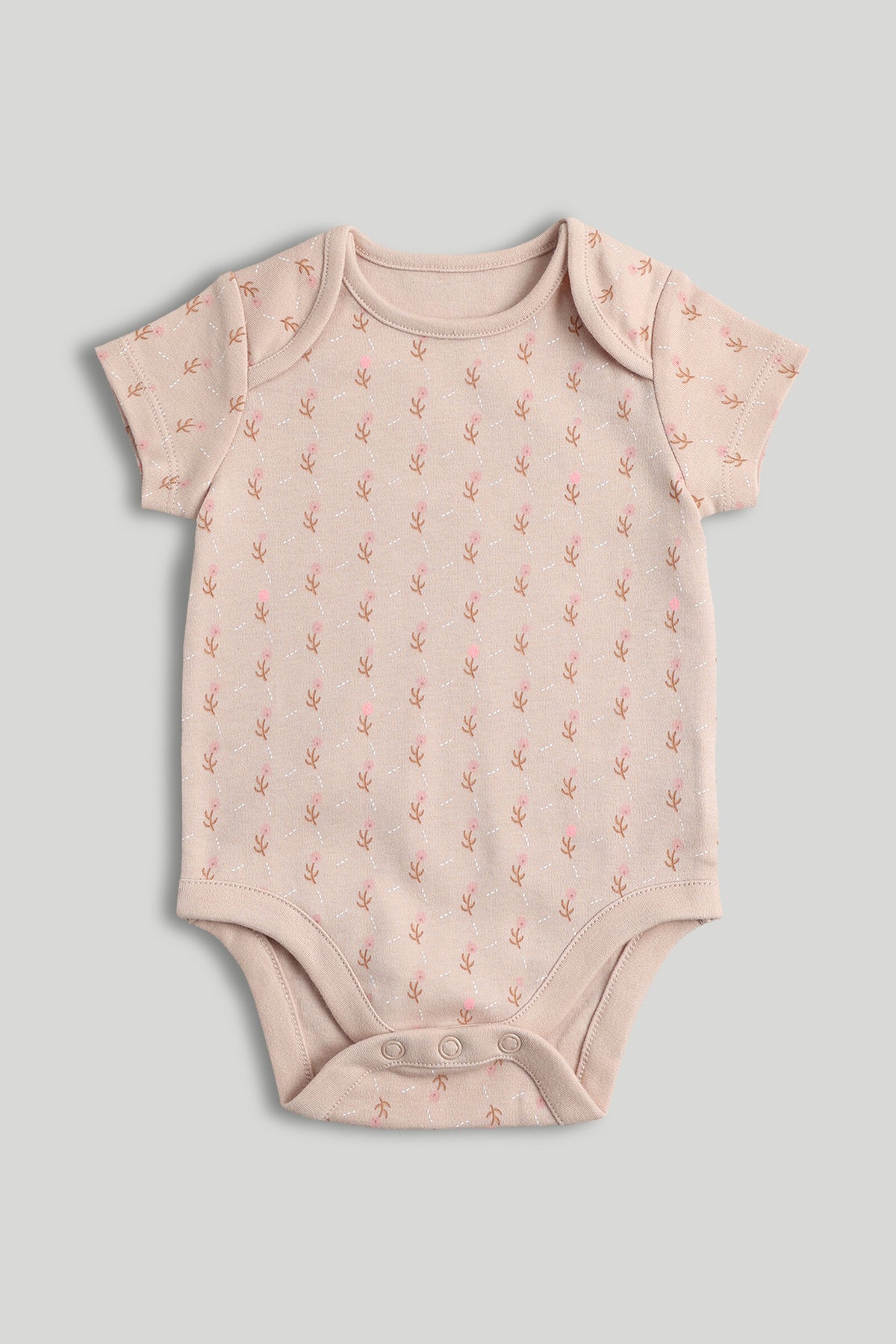 5 Pack Printed & Plain Short Sleeve Bodysuits for Baby Girls