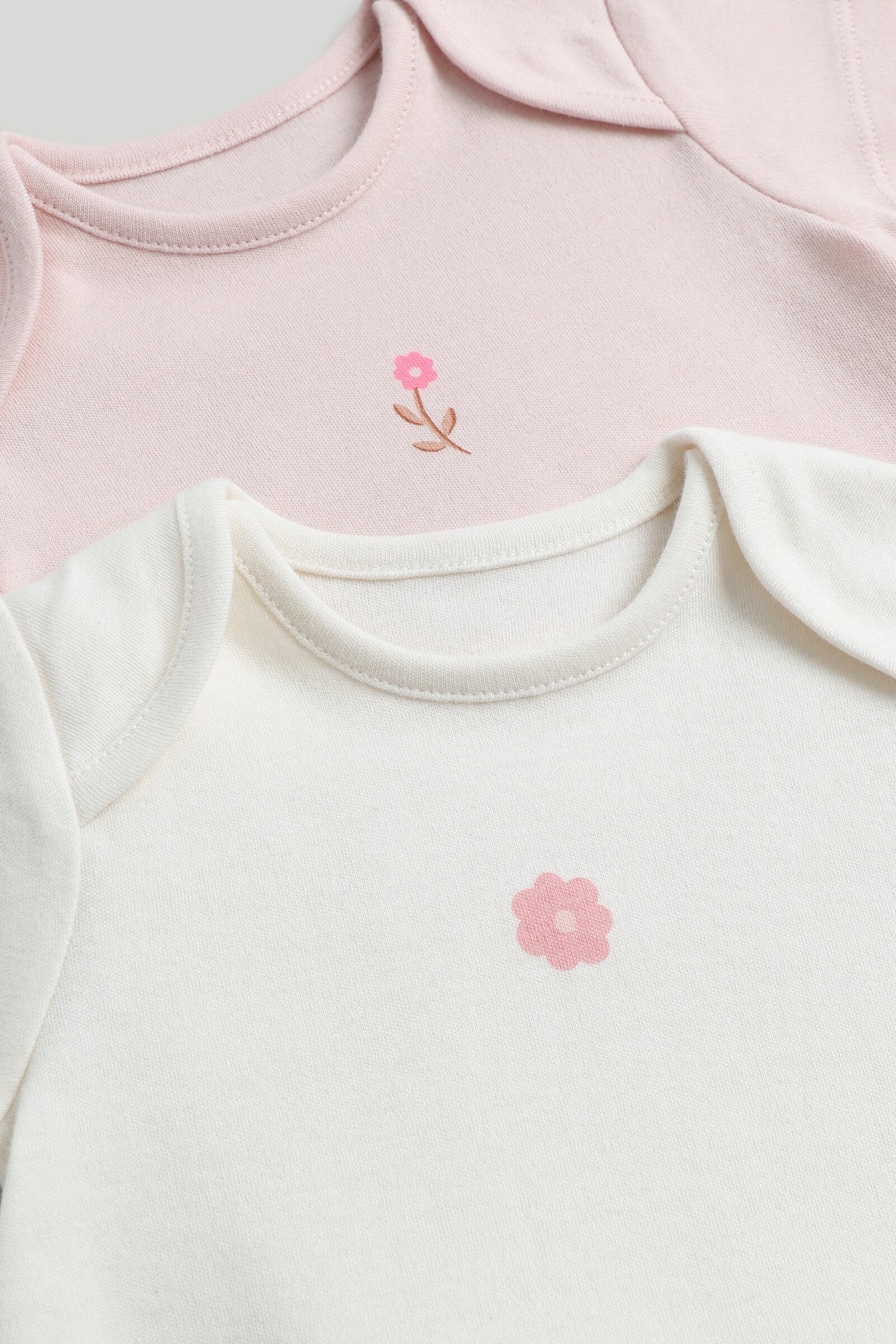 5 Pack Printed & Plain Short Sleeve Bodysuits for Baby Girls