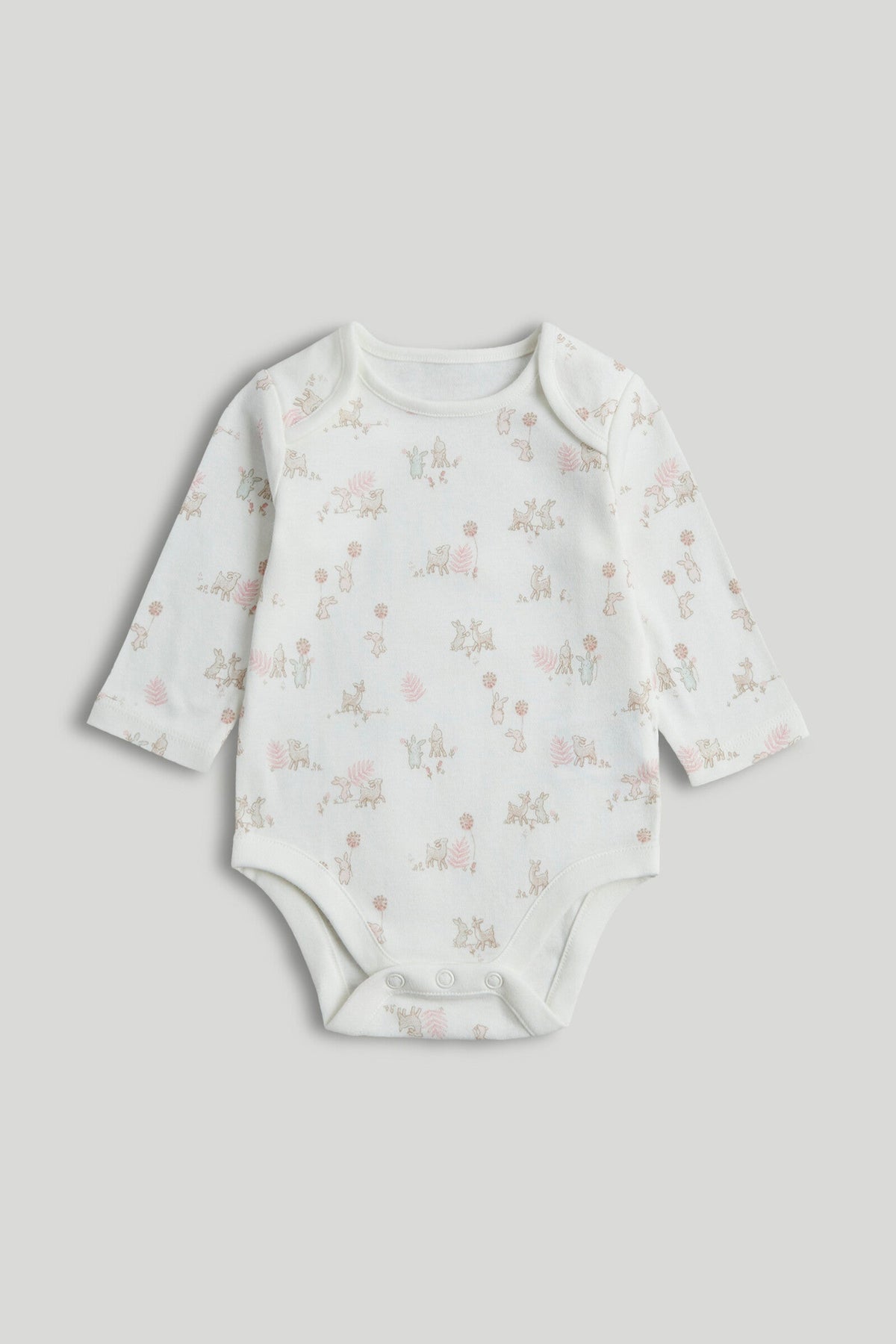Girls Print & Placement Mix Bodysuits Light Pink Pack of 5