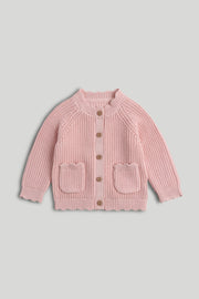 Girls Textured Cardigan Light Pink