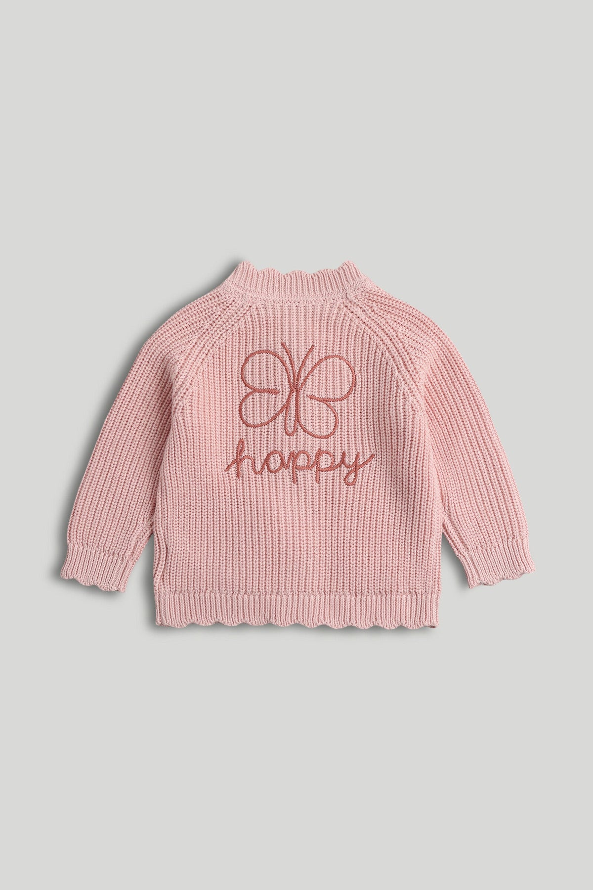 Girls Textured Cardigan Light Pink