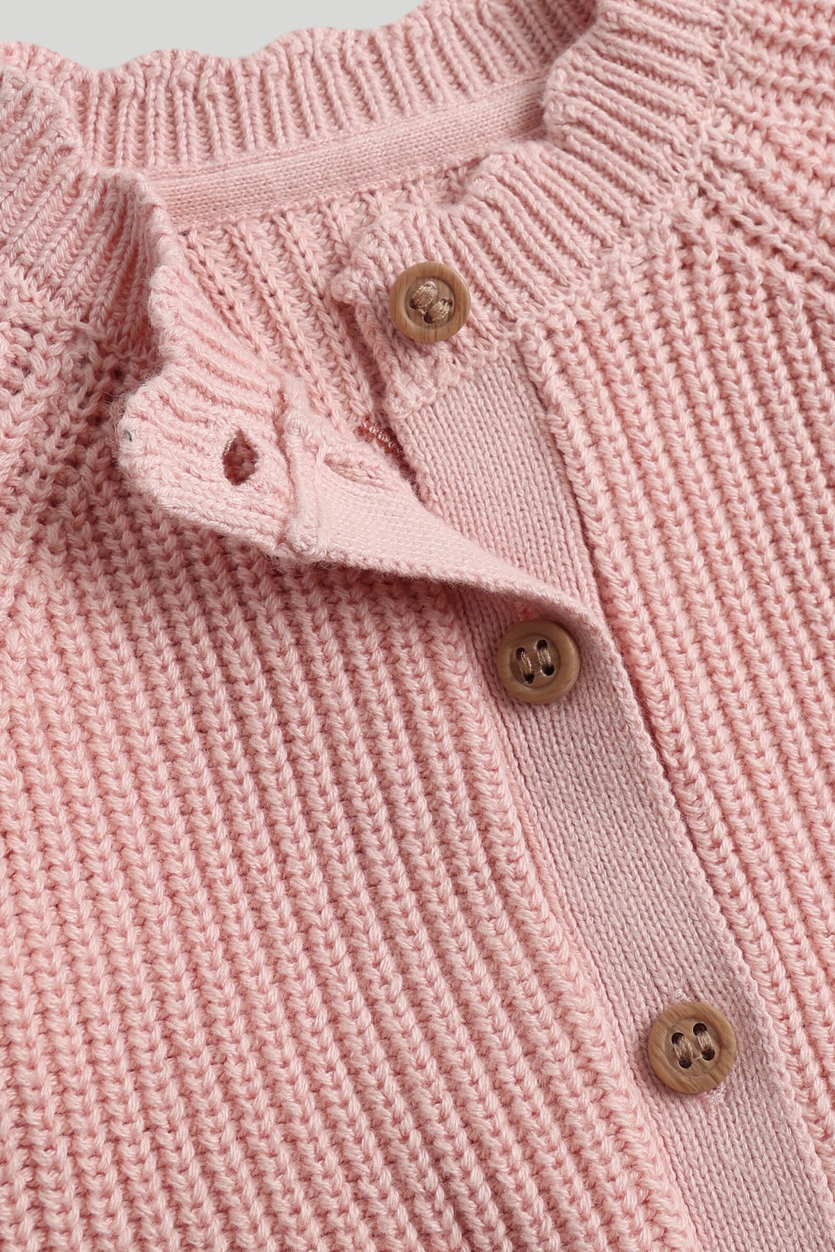 Girls Textured Cardigan Light Pink