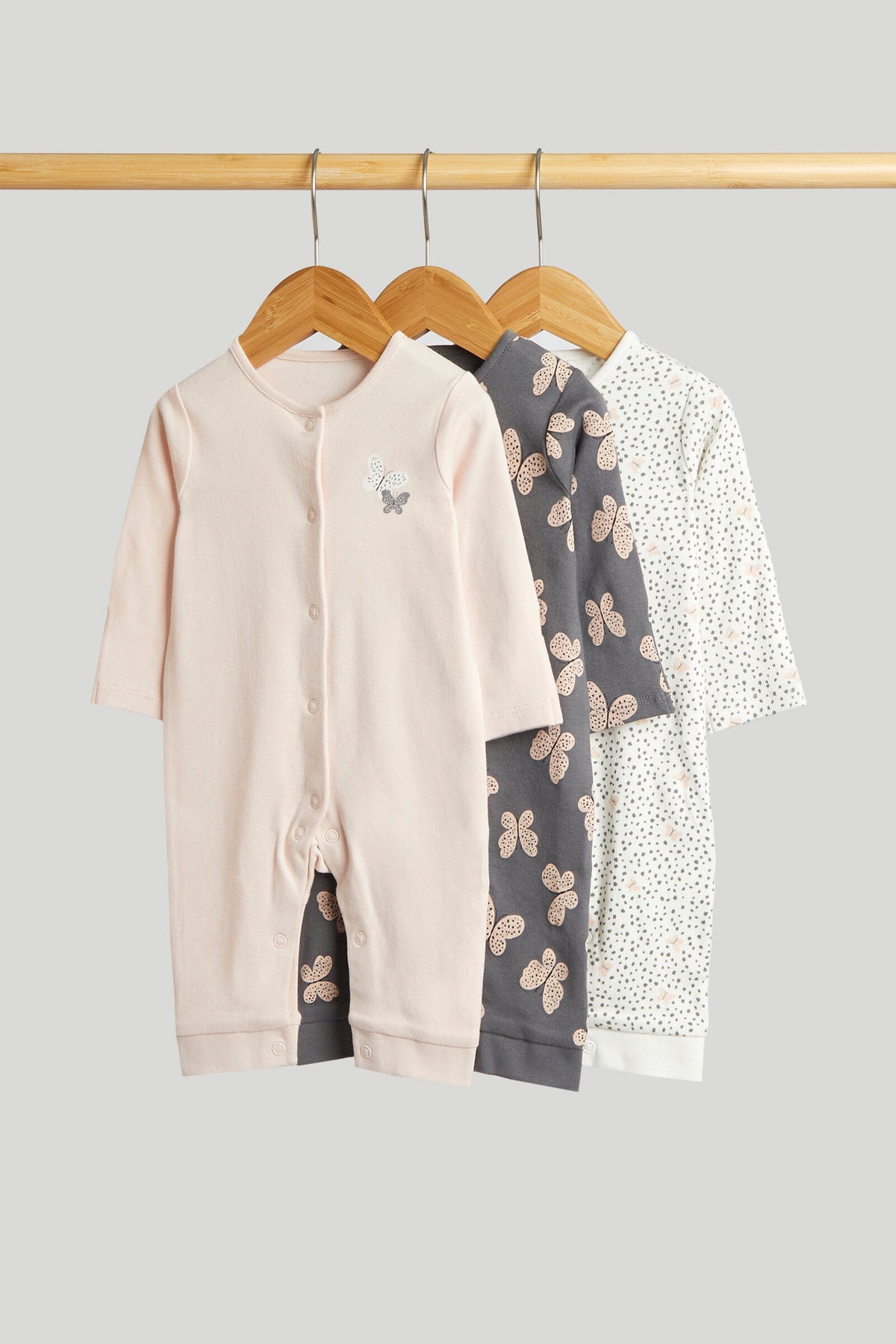 Girls Print & Placement Mix Sleepsuit Multi Pack of 3