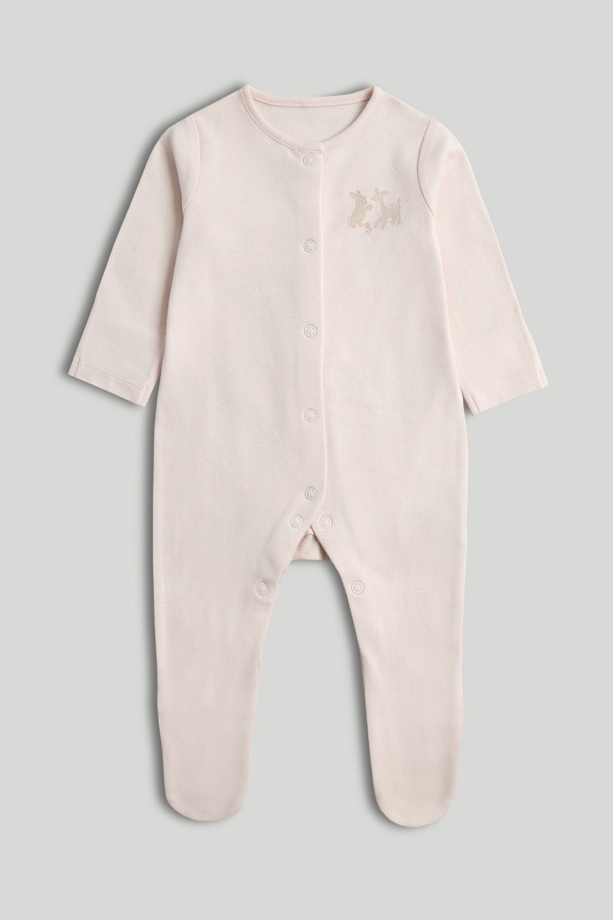 Girls All-Over Print Sleepsuit Light Pink Pack of 3