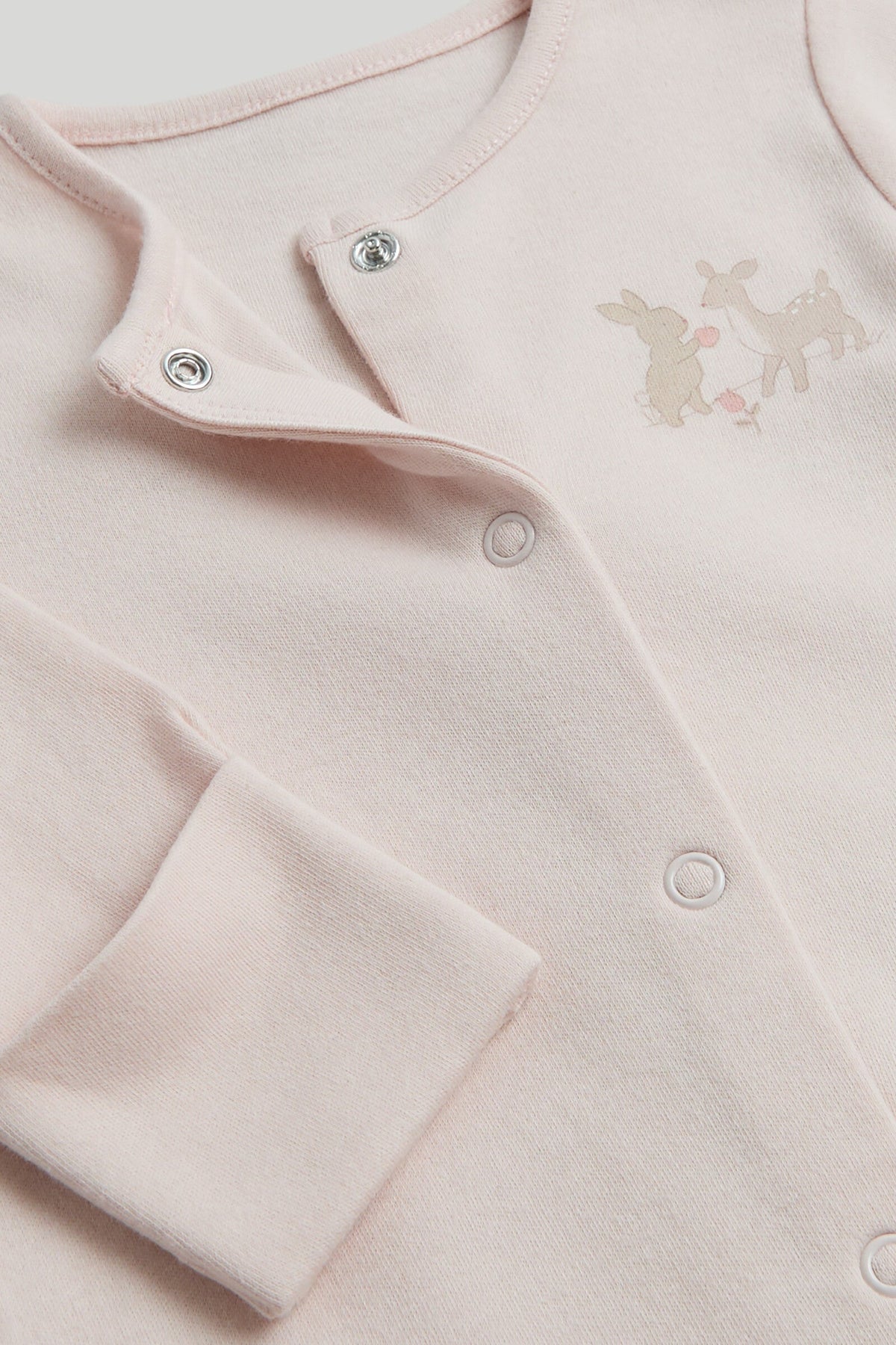 Girls All-Over Print Sleepsuit Light Pink Pack of 3