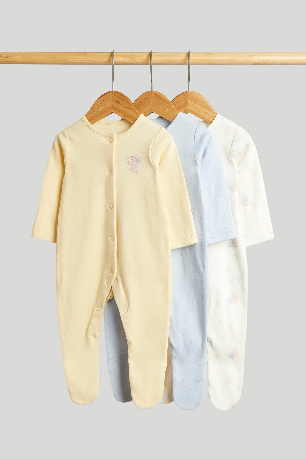 Girls All-Over Print Sleepsuit Multi Pack of 3