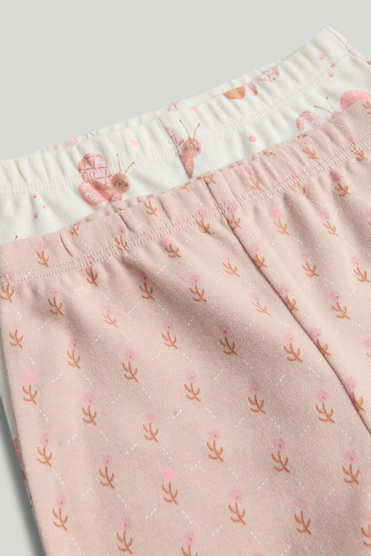Girls Print & Placement Mix Pyjama Set Pink Pack of 2