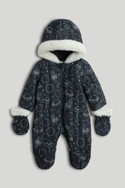 Boys All-Over Print Snowsuit Black