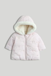 Girls All-Over Print Coat Pink