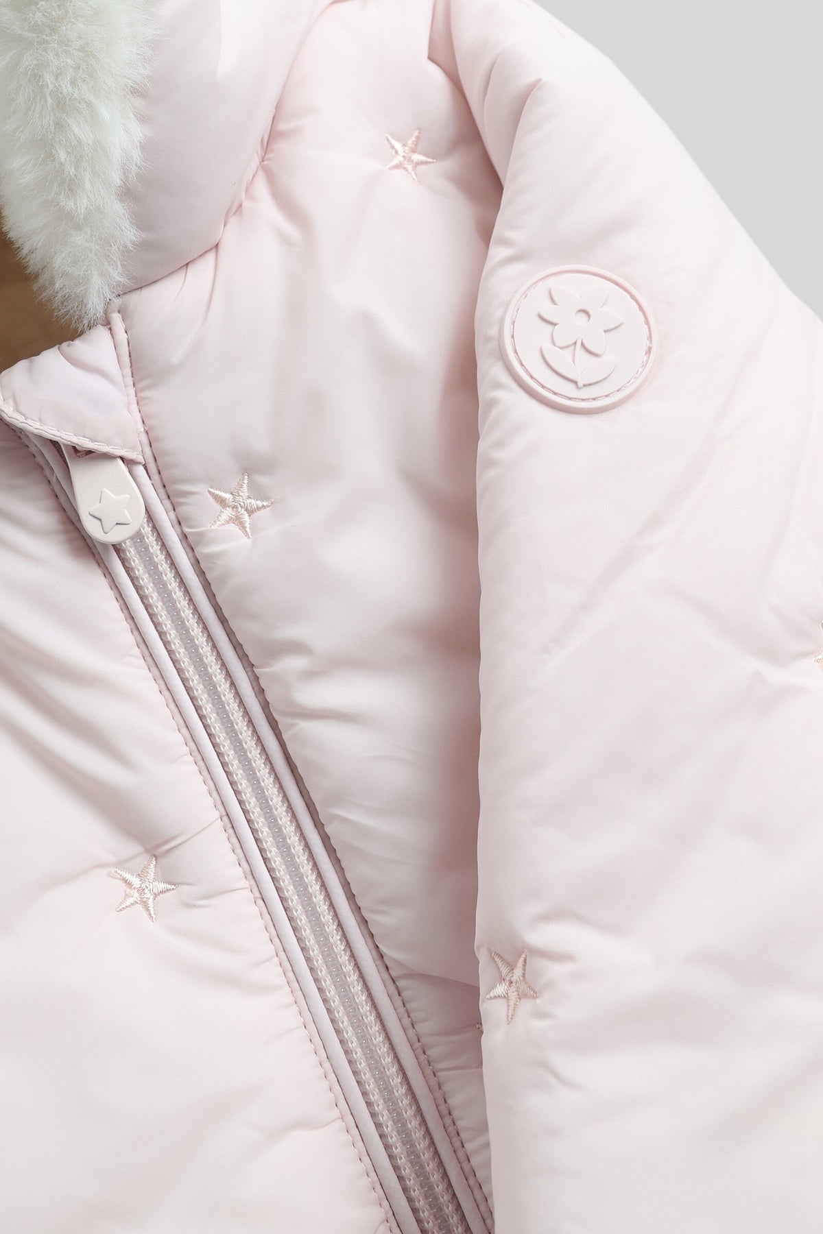 Girls All-Over Print Coat Pink