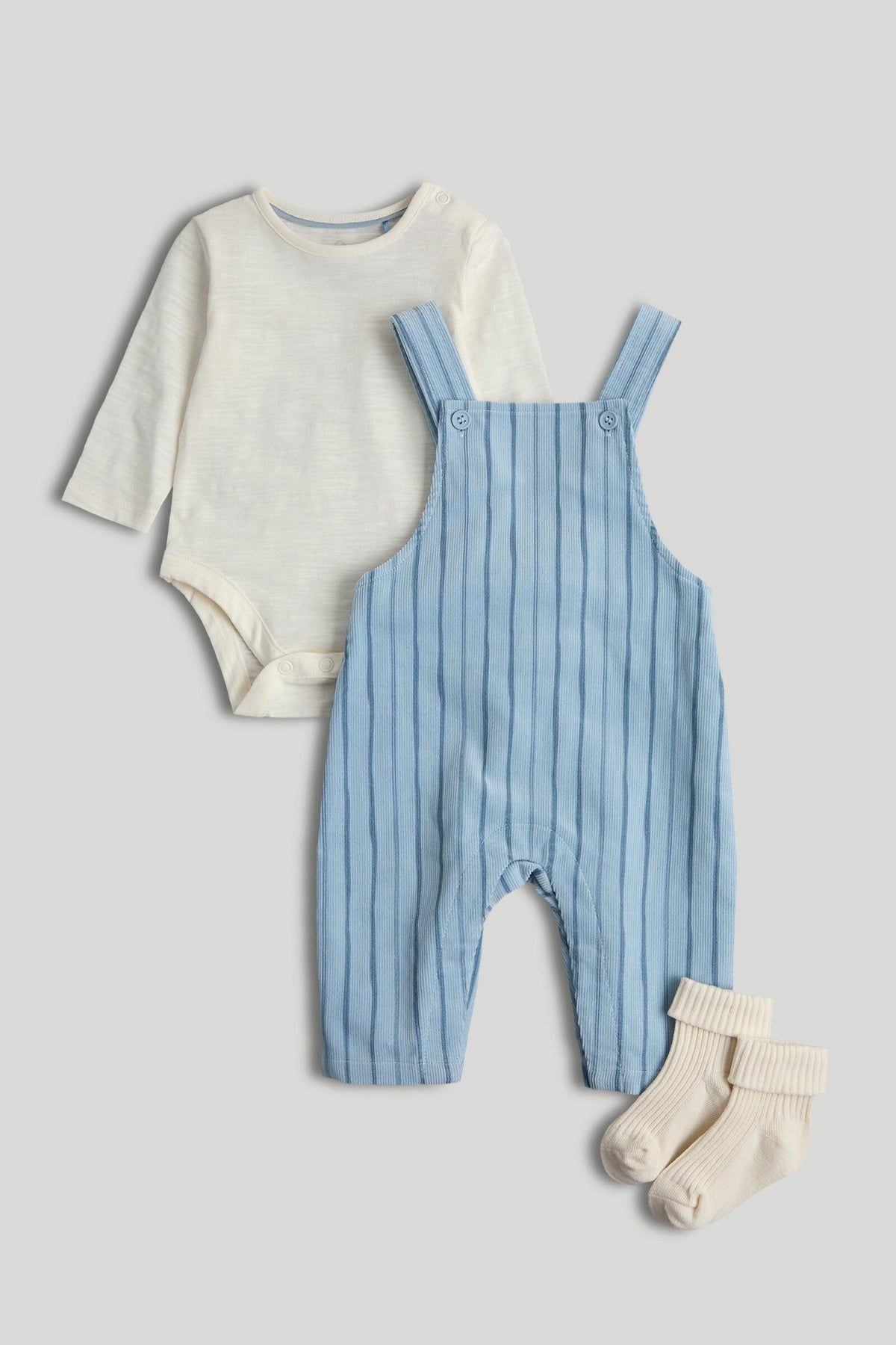 Boys Striped Dungaree Set Multi Pack of 3