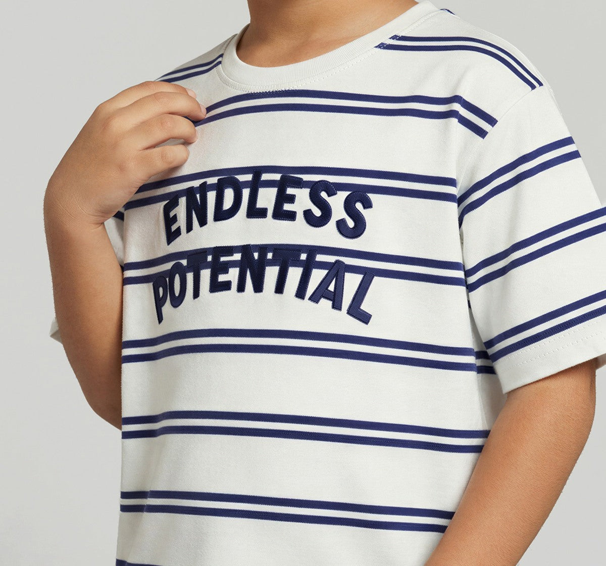 Yarn Dyed Striper T-Shirt Blue and White