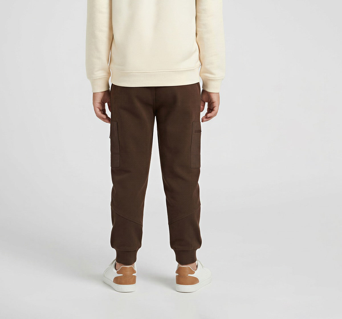Knit Jogger with Print On Front Brown