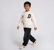Sweatshirt with Badges Beige