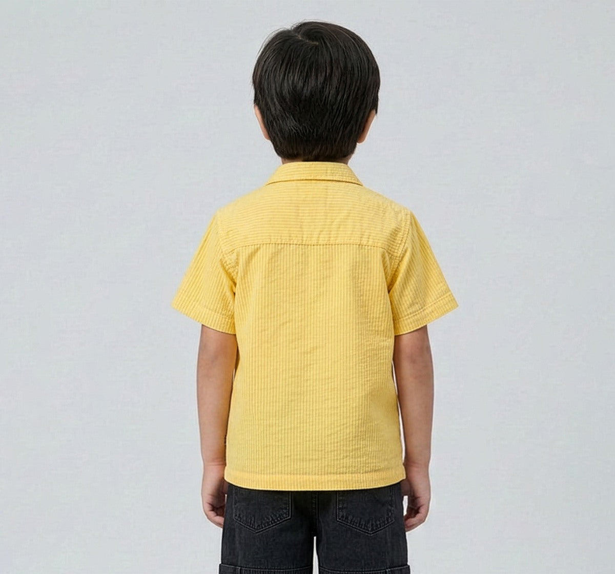 Seersucker Half Sleeve Shirt Yellow