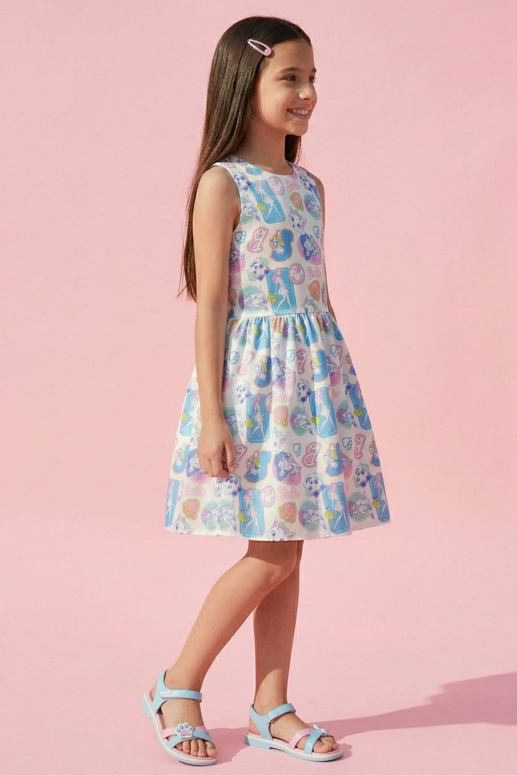 Barbie Pop Print Fit & Flare Dress