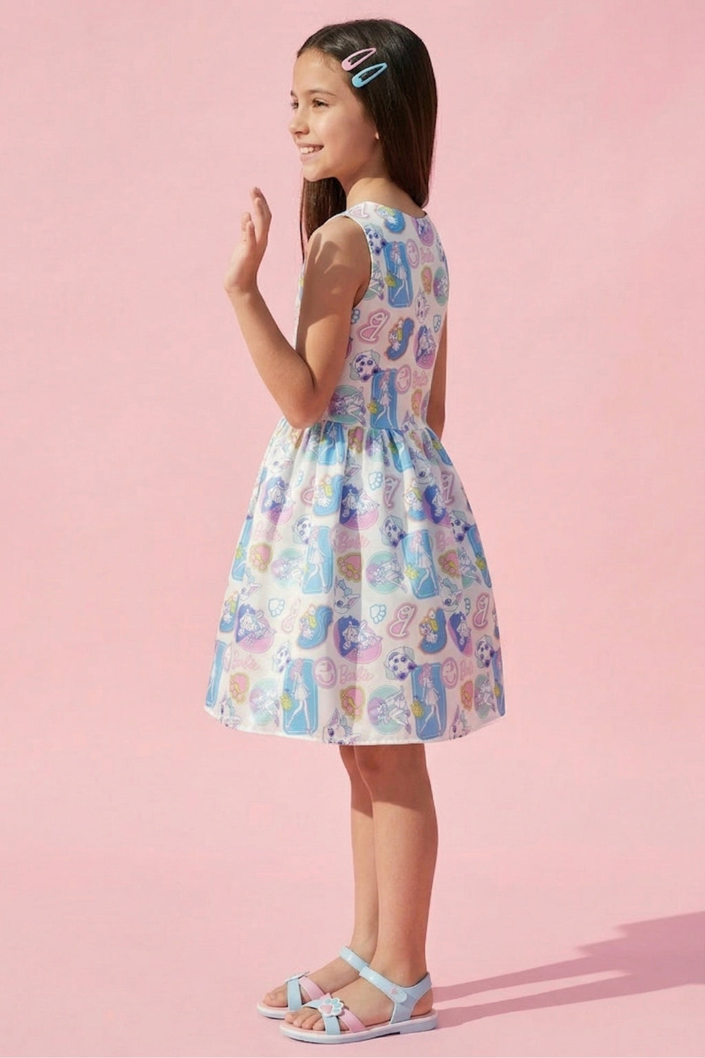 Barbie Pop Print Fit & Flare Dress