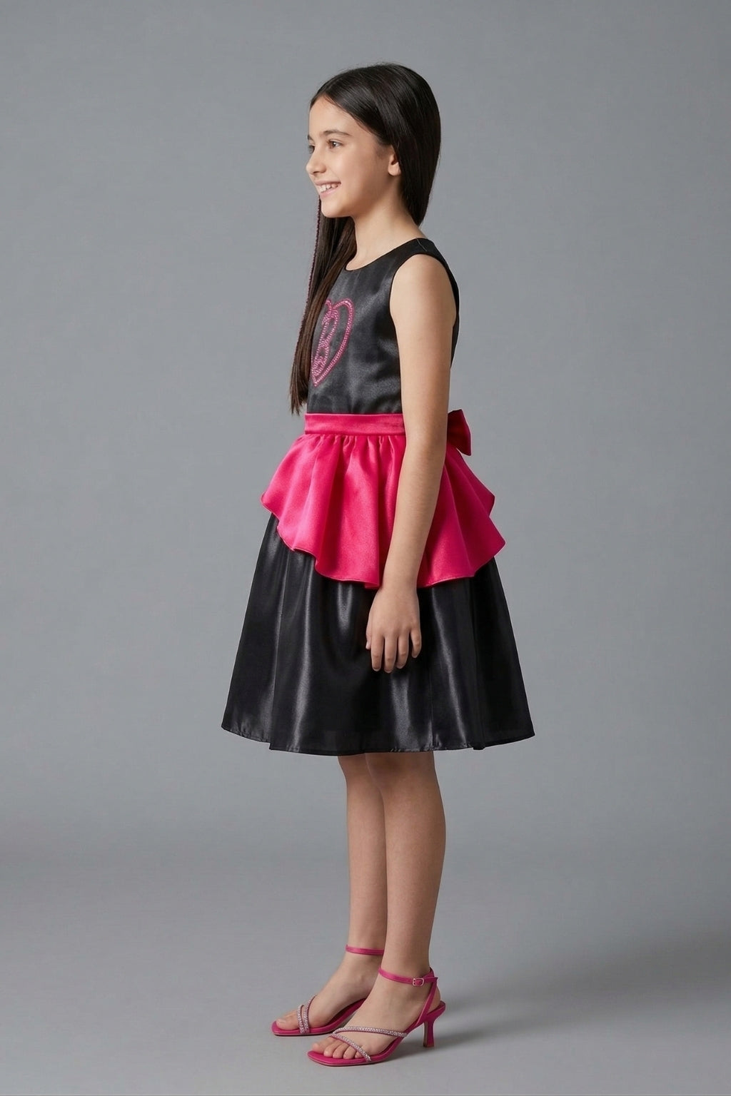 Girls Black Barbie Party Wear Frock