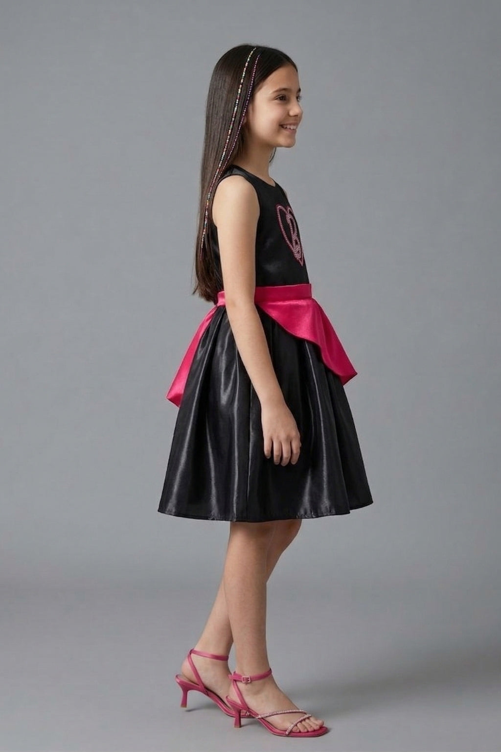 Girls Black Barbie Party Wear Frock
