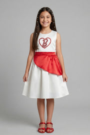 Girls White Barbie Party Wear Frock