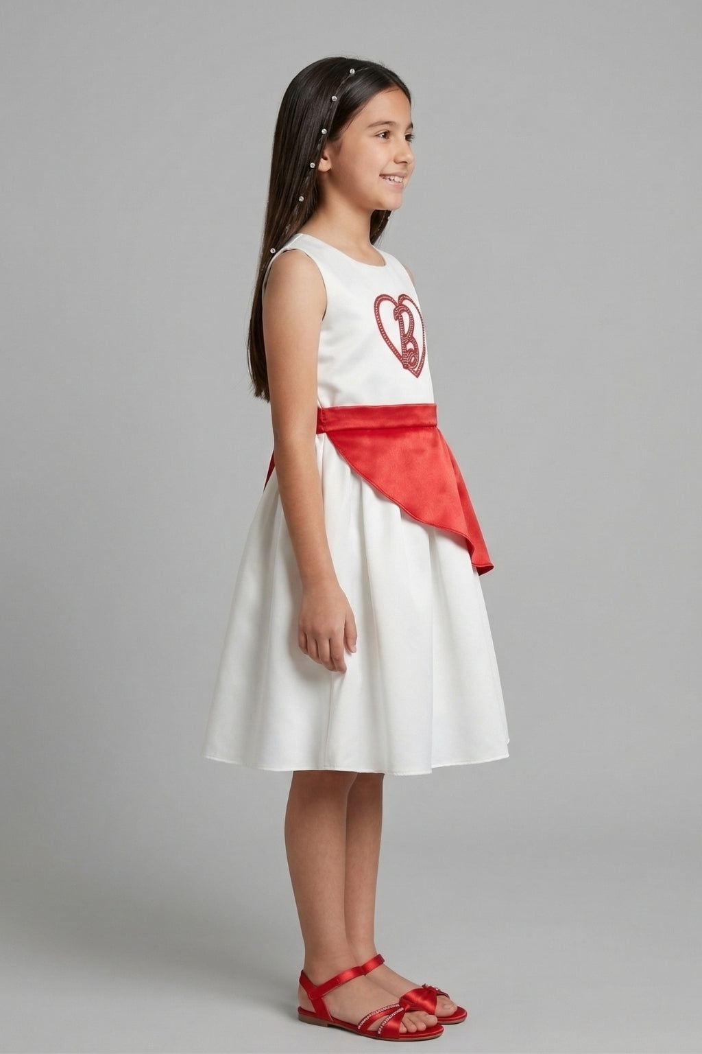Girls White Barbie Party Wear Frock