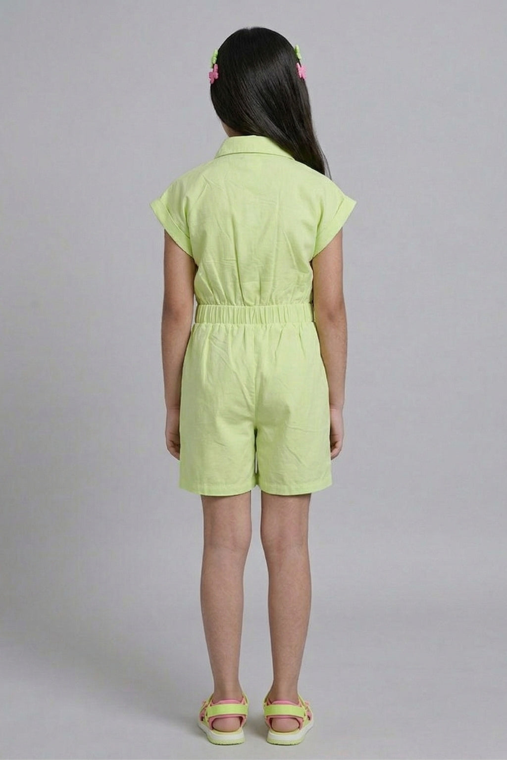 Girls Liril Green Barbie Cotton Jumpsuit
