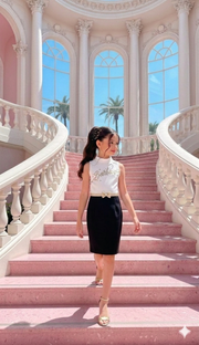 Girls White Party Wear Midi Dress