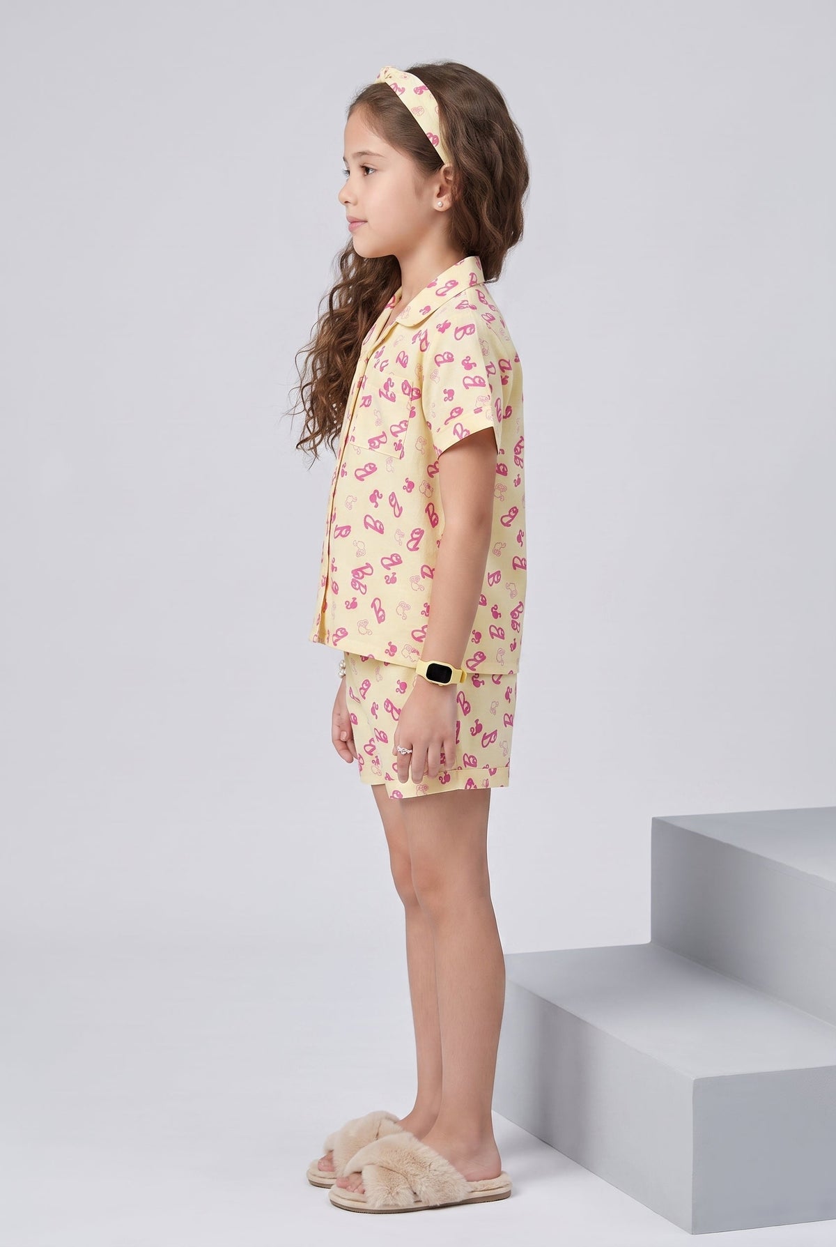 Barbie Lemon Print Shirt & Shorts Night Suit Set