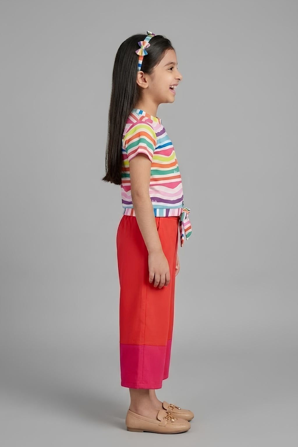 Barbie Multicolor Striped Co-ord Set