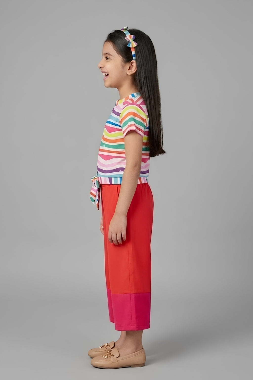 Barbie Multicolor Striped Co-ord Set