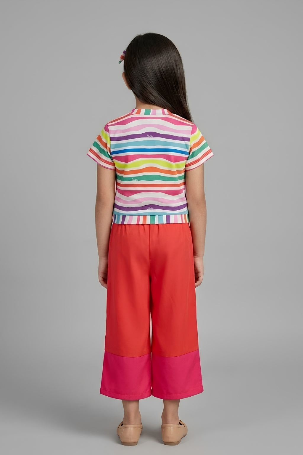 Barbie Multicolor Striped Co-ord Set