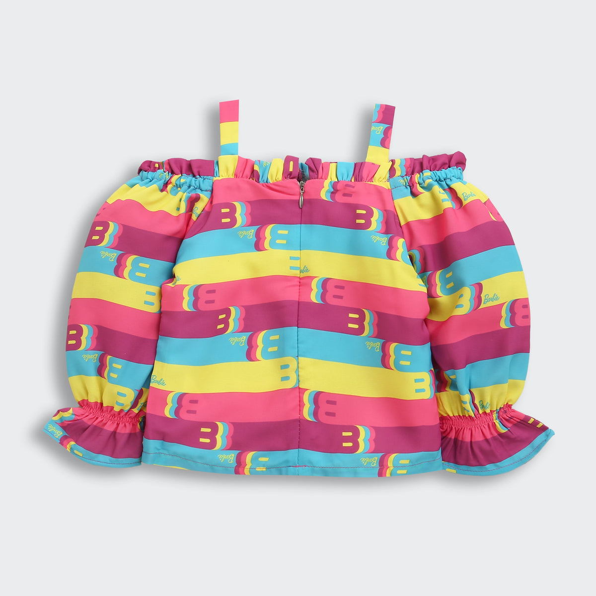 Barbie Rainbow Stripe Top & Aqua Pants Set