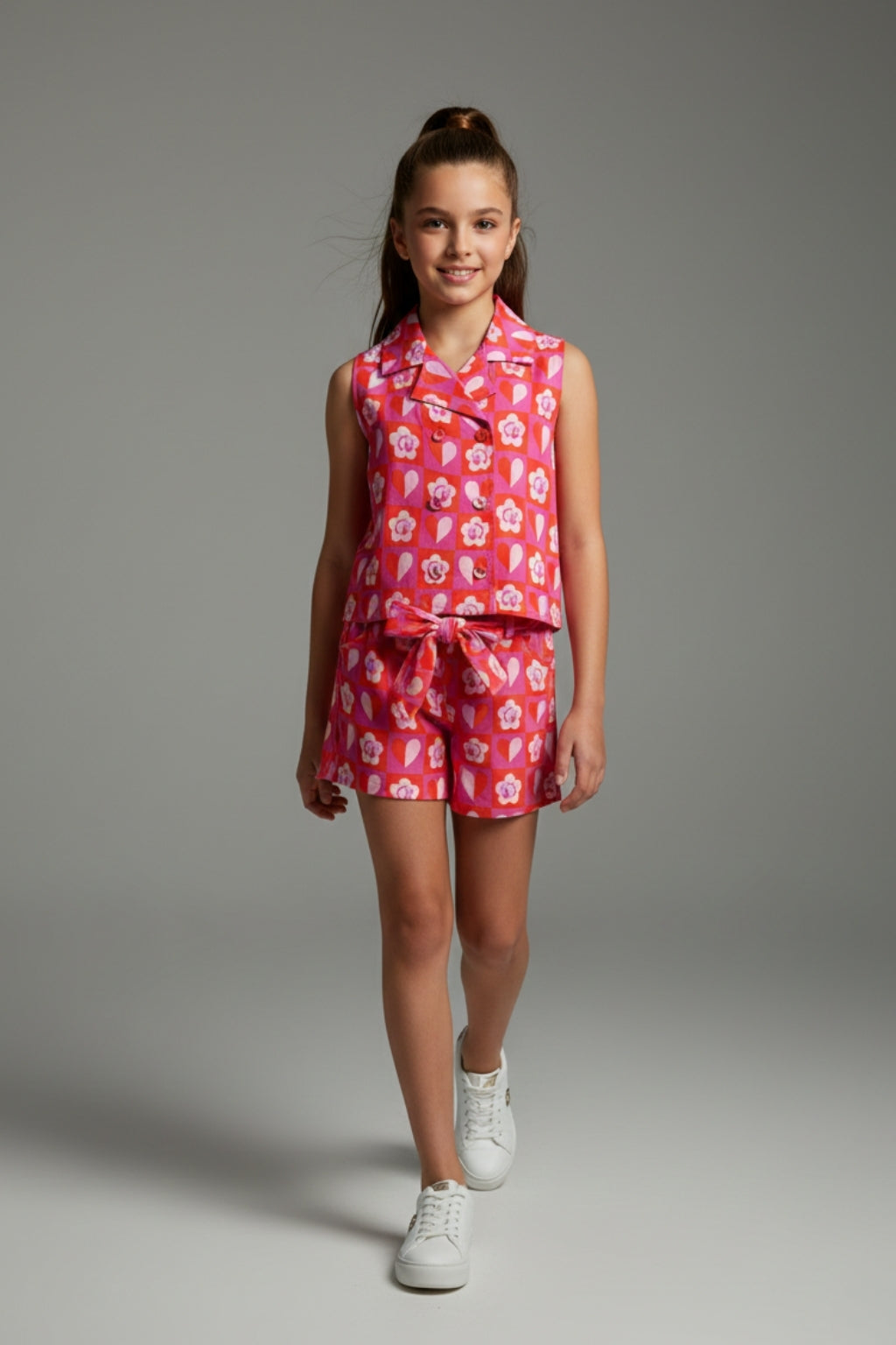 Girls Hot Pink Barbie Printed Co-Ord Set