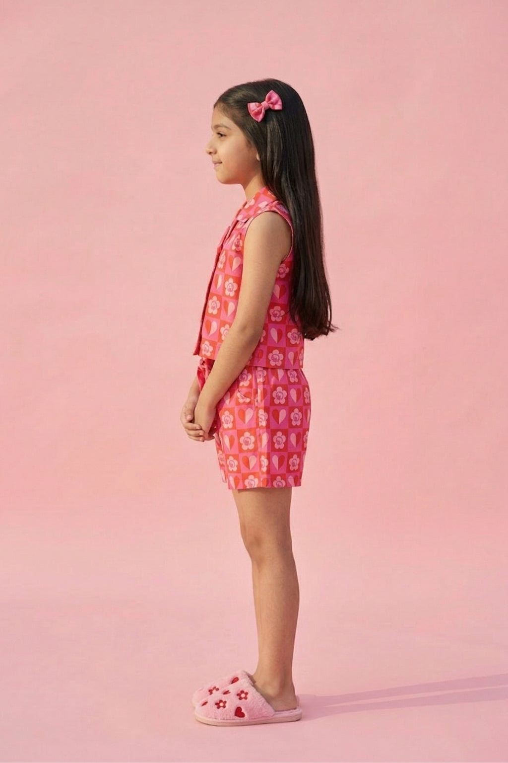 Girls Hot Pink Barbie Printed Co-Ord Set