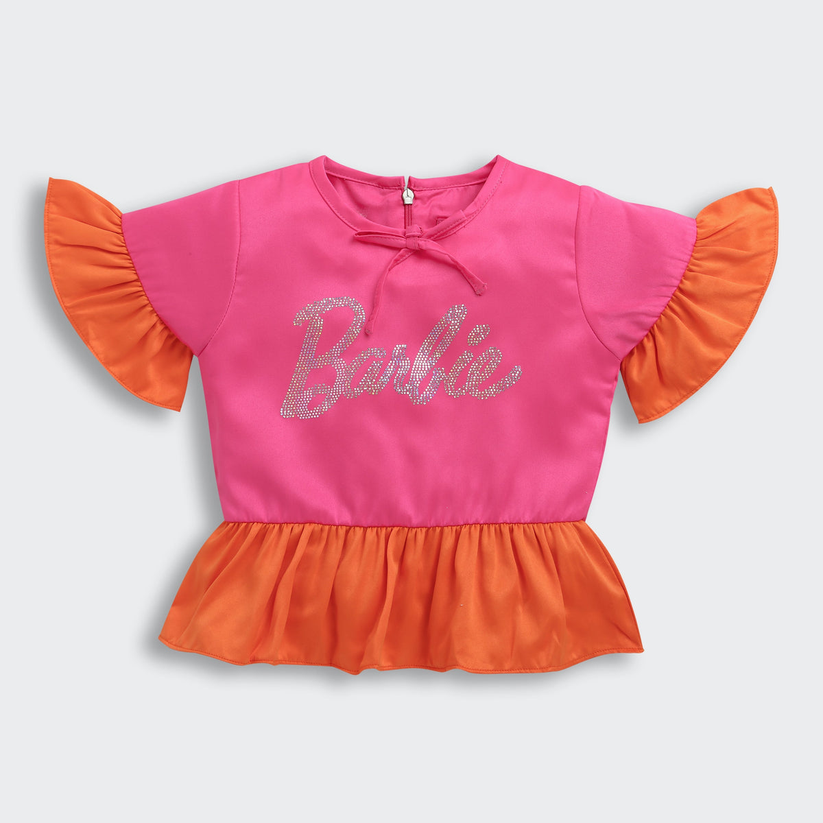 Barbie Pink-Orange Peplum Top