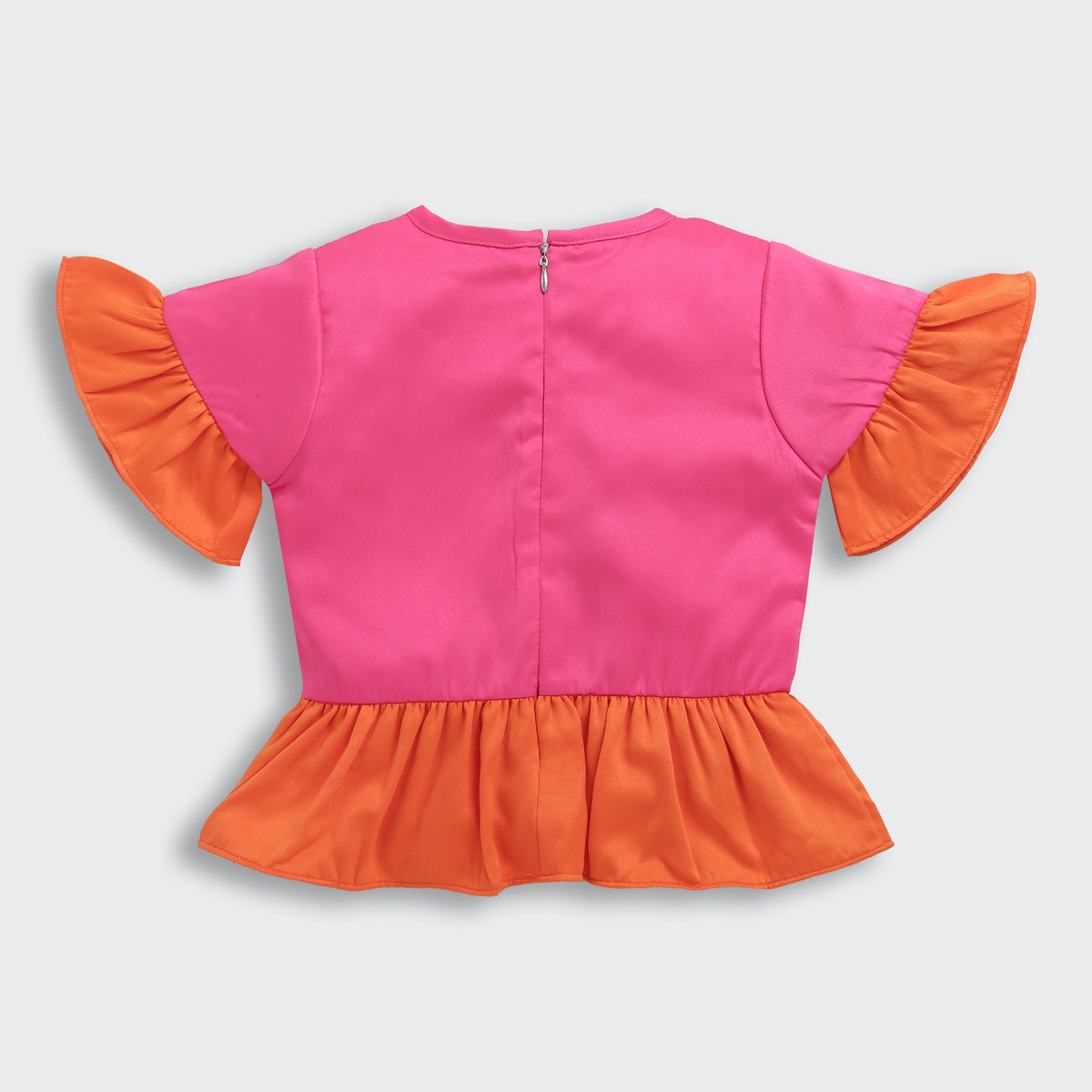 Barbie Pink-Orange Peplum Top