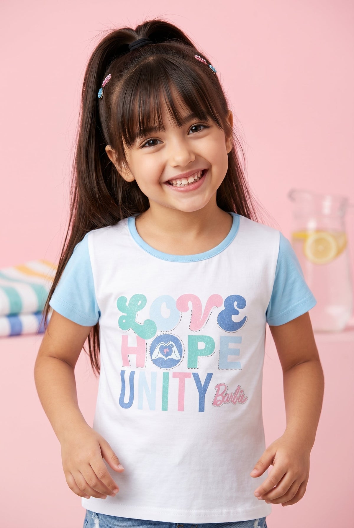 Barbie White & Blue Love Hope T-Shirt