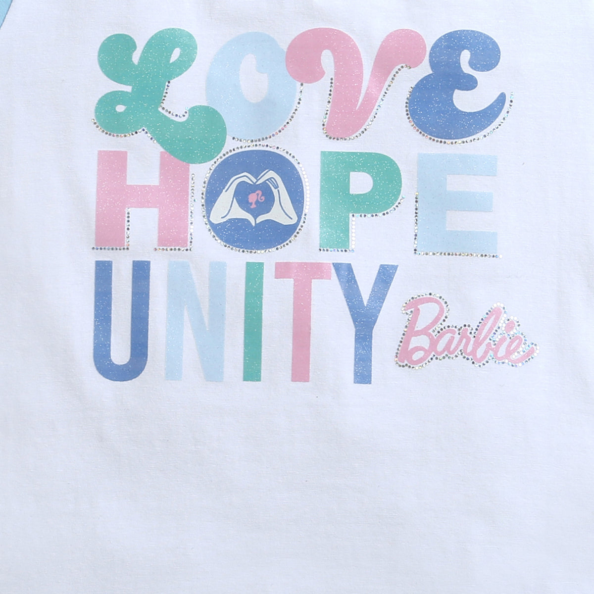 Barbie White & Blue Love Hope T-Shirt