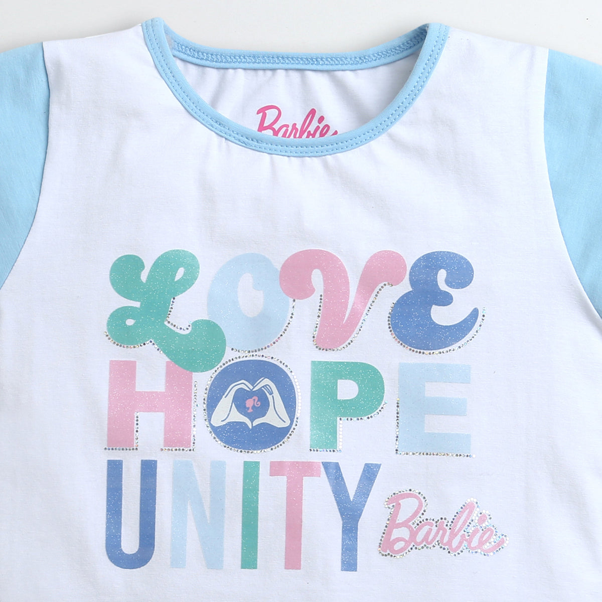Barbie White & Blue Love Hope T-Shirt