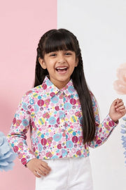 Barbie Multicolor Floral Cropped Shirt
