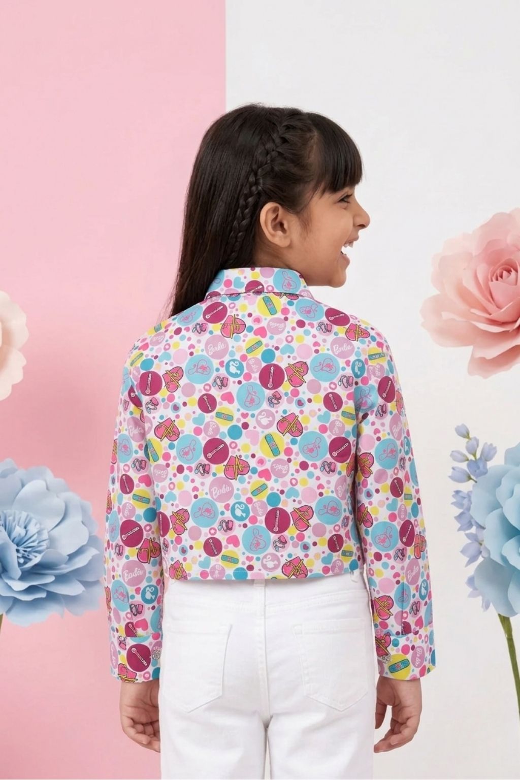 Barbie Multicolor Floral Cropped Shirt
