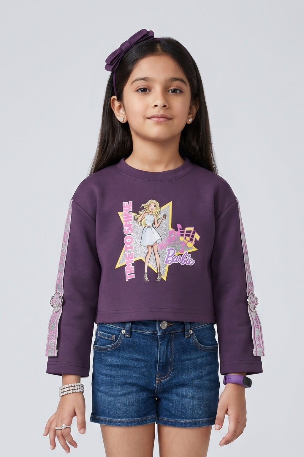 Girls Wine Graphic Print Party-Wear Crop Top
