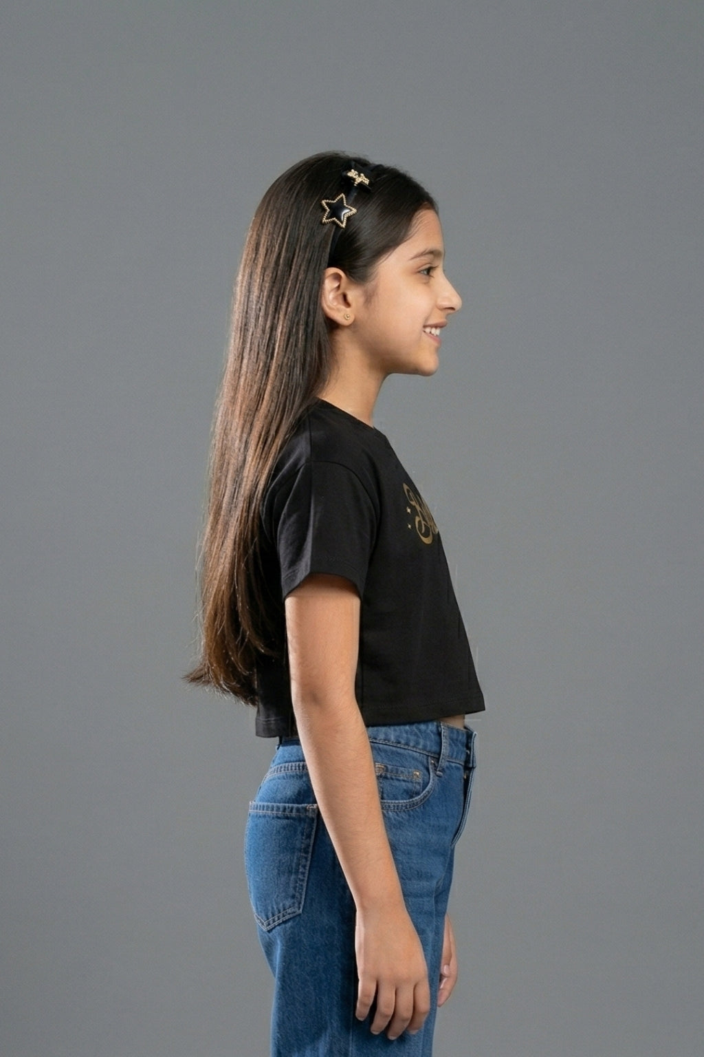 Girls Black Barbie Graphic Print T-Shirt