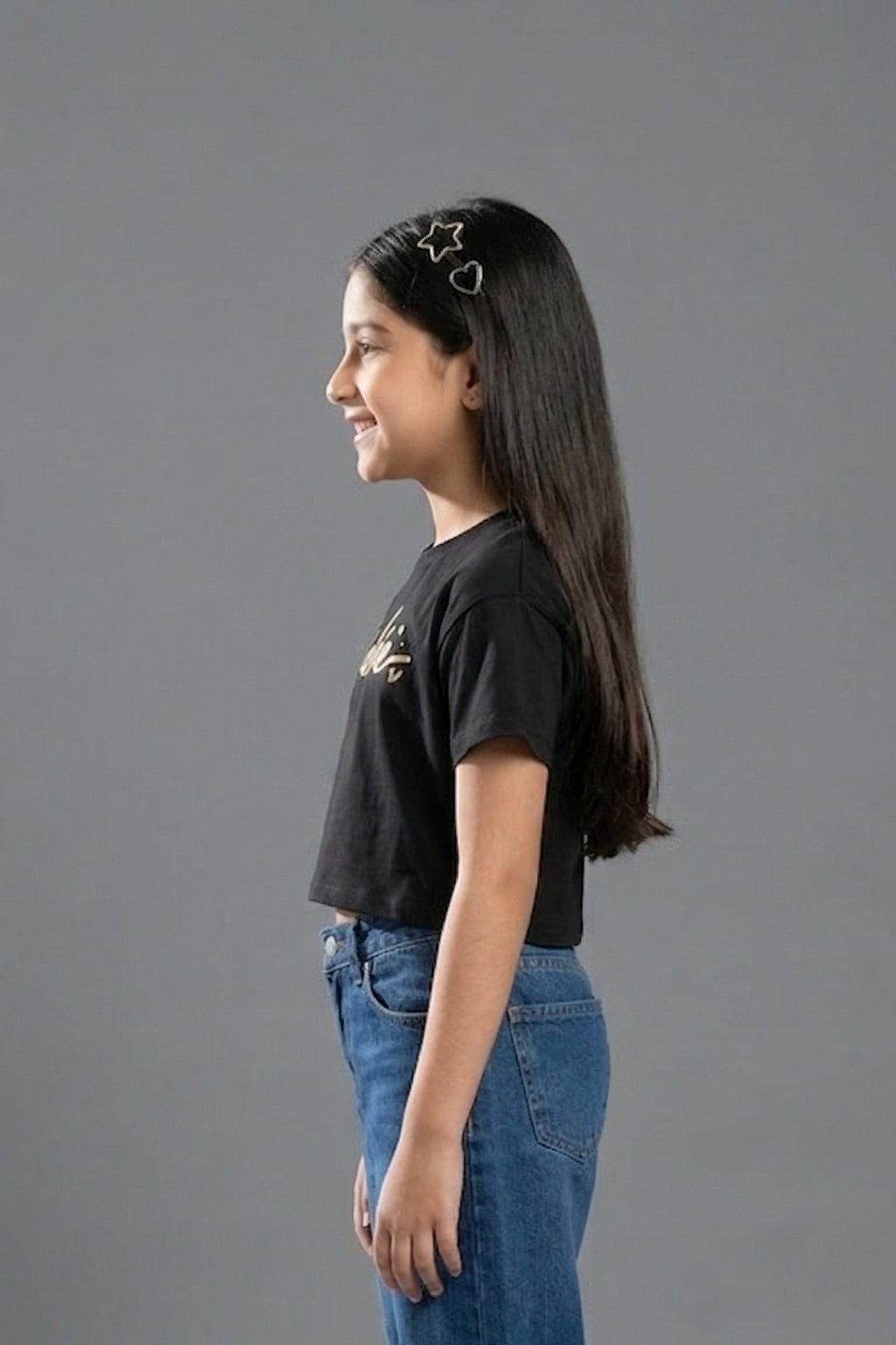 Girls Black Barbie Graphic Print T-Shirt