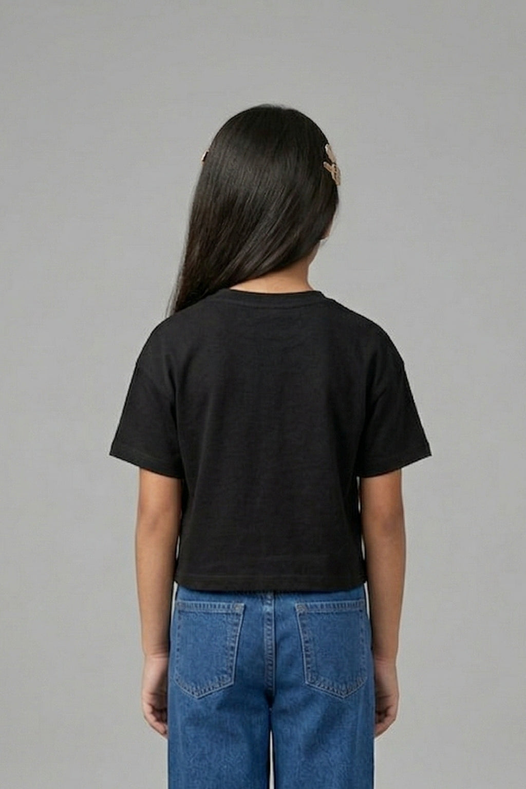 Girls Black Barbie Graphic Print T-Shirt