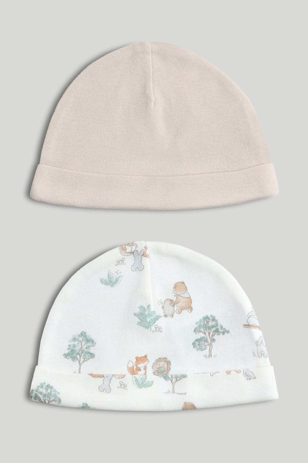 Unisex Print & Plain Mix Knit Hats Multi Pack of 2