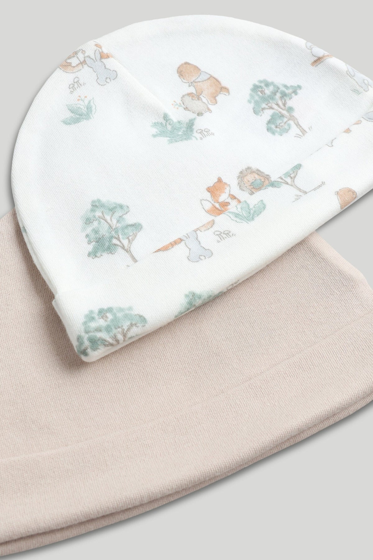 Unisex Print & Plain Mix Knit Hats Multi Pack of 2
